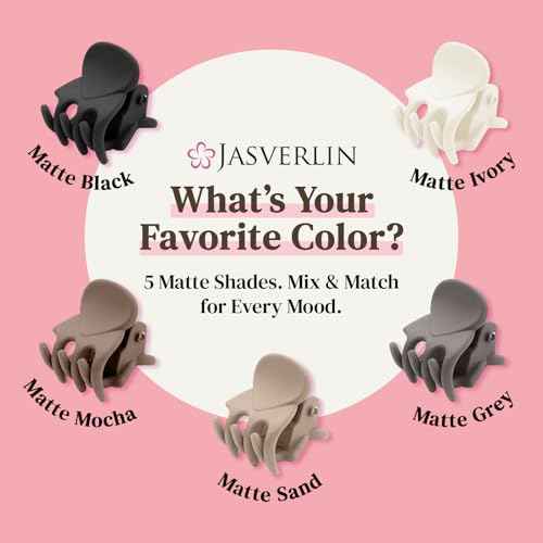 50Pcs Matte Mini Hair Claw Clips, Small Cute Tiny Clips for Thin Short Curly Hair Women Girls Toddlers, Braids & Buns Accessories (Neutral Colors)