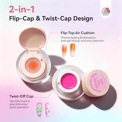 SAVILAND Colorful 9pcs Patting Gel Nail Polish Kit with 100 Sponges - Ombre & Art