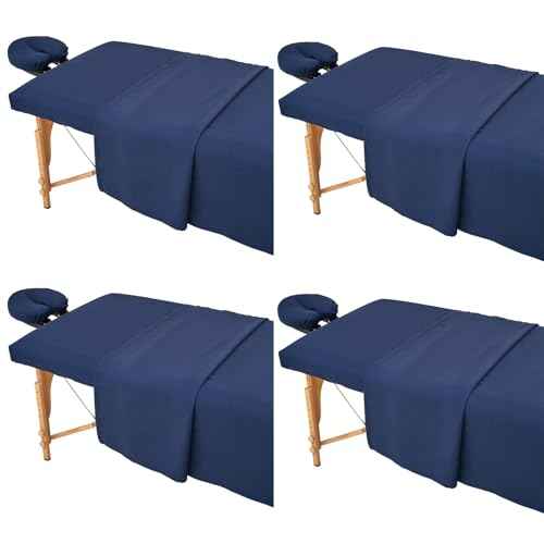4 Sets Extra Thick Massage Table Sheets Sets Soft Premium Microfiber 3 Piece Set Massage Sheet Set for Salon Spa Bed Include Fitted Covers Flat Sheets Face Cradle Cover