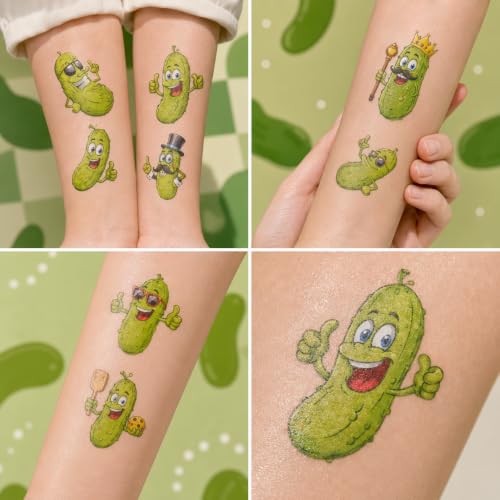 96 Pickle Temporary Tattoos for Kids Birthday Party Favors