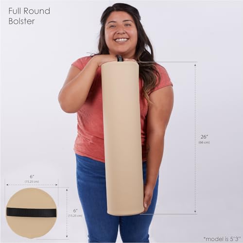 EarthLite Full Round Massage Bolster Pillow with Strap Handle - PU Upholstery