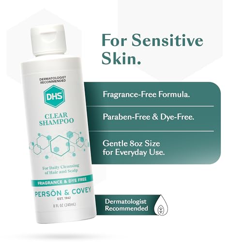 DHS Clear Shampoo for Sensitive Skin - Unscented, Paraben & Dye-Free, 8oz