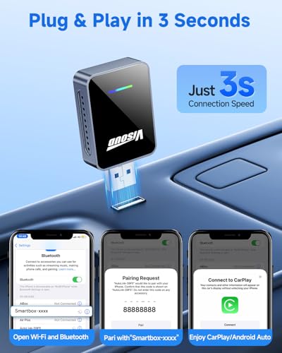 2-in-1 Wireless CarPlay & Android Auto Adapter - Compact Plug & Play