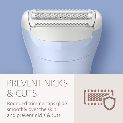 Philips Lady Shaver Series 6000 - Cordless, Wet & Dry Electric Shaver, 3-Blade Shaving System, for Legs & Body, 80 Mins. Runtime, Model BRL127/00