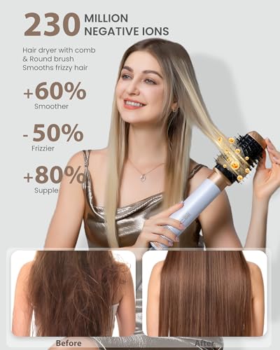 Ukliss 6-in-1 Hot Air Brush Hair Dryer - Professional Volumizer & Straightener