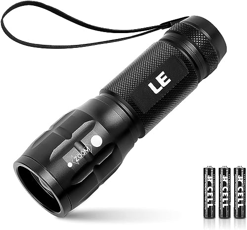 Lighting EVER LED Flashlights High Lumens, Small Flashlight, Zoomable, Waterproof, Adjustable Brightness Flash Light for Outdoor, Emergency, AAA Batteries Included, Tactical & Camping Accessories