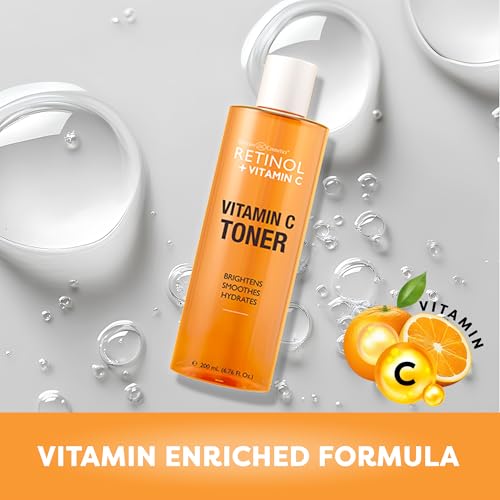 LIVAURA Retinol + Vitamin C Face Toner for Brightening & Anti-Aging ? Hydrating Toner to Reduce Fine Lines & Dark Spots ? Suitable for All Skin Types ? 200 mL