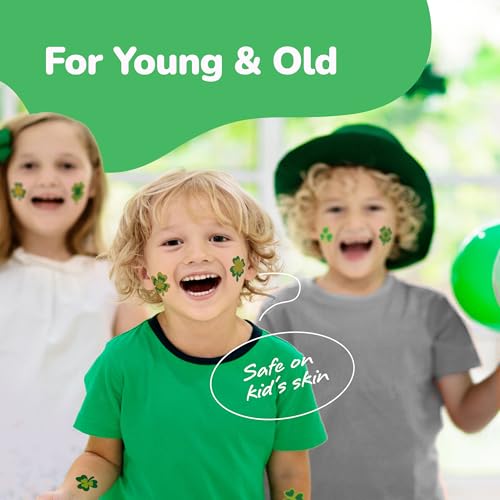 St Patrick's Day Glitter Shamrock Temporary Tattoos - 50 Pack
