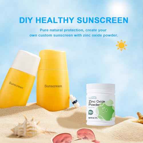 Zinc Oxide Powder, 8OZ 100% Purity, Non-Nano and Uncoated, Cosmetic Grade, Zinc Oxide Powder for DIY Sunscreen