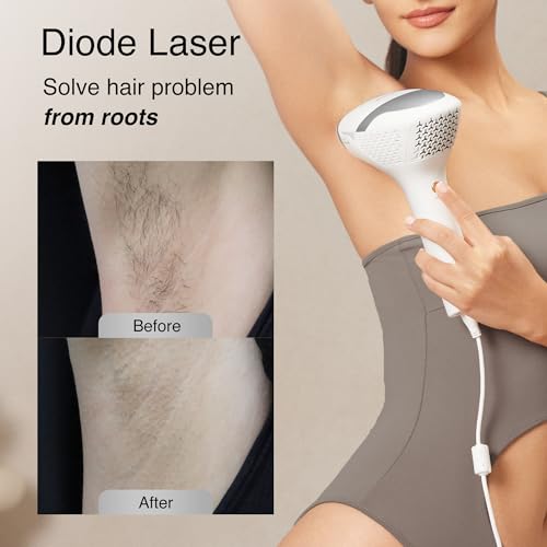 Diode Laser Hair Removal Device for Men & Women V8S 27J Silver/White