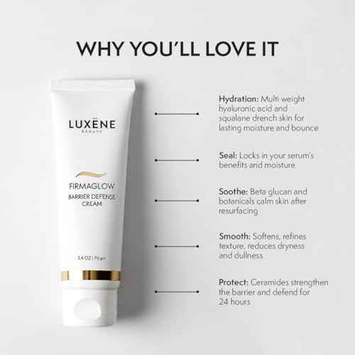 FIRMAGLOW Barrier Defense Cream by Luxene Beauty ? Deep Hydration & Skin Barrier Repair Cream ? Soothes, Smooths & Locks in Moisture ? Step 3 of 3 ? 3.4 oz