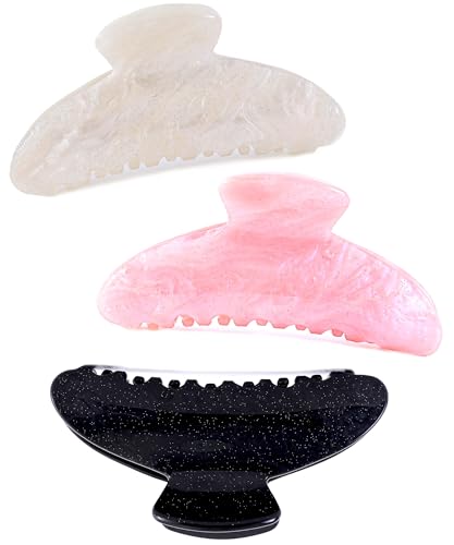 Large Hair Claw Clips 4.1 Inch - 3 Pack Acrylic