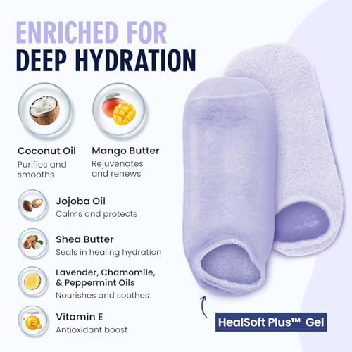 Dr. Frederick's Original Moisturizing Gel Socks Lilac Leisure - Full-Foot Hydrating Foot Cover