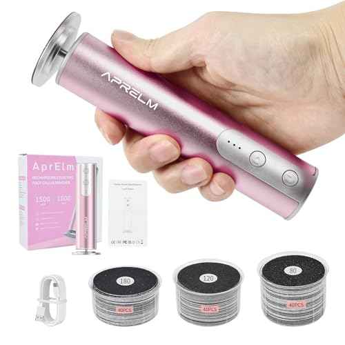 Rechargeable Electric Foot Callus Remover with 3-Sizes 120Pcs Sandpaper Discs, Professional 900RPM 3-Speed Control Aluminum Electric Foot File (E3 Rose Pink)