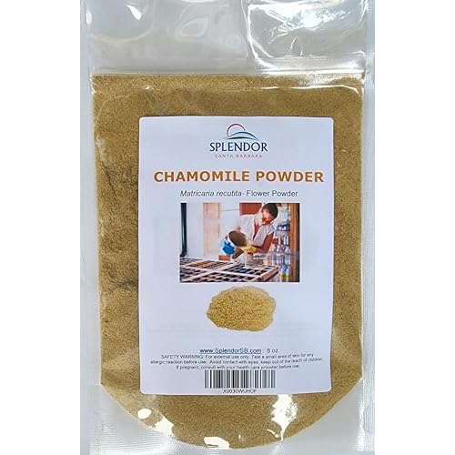 Splendor Chamomile Flower Powder 8 oz - Fine Egyptian Powder for Soap Making Supplies, Cosmetic Formulations, Skin Care and Hair Care