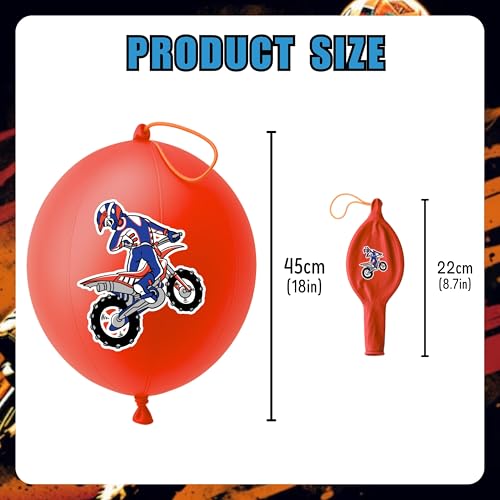 72-Piece Dirt Bike Party Favors Pack - Punch Balloons & Tattoos