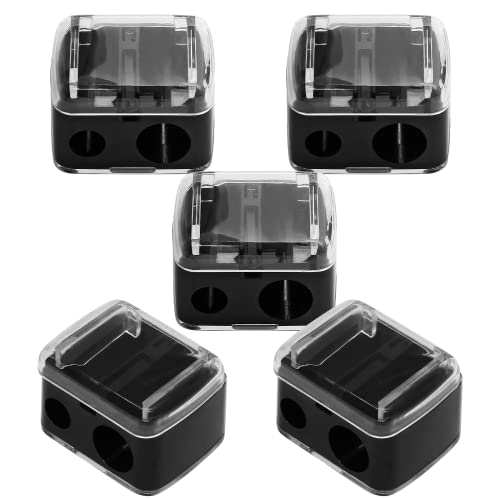 BokWin Dual Hole Cosmetic Pencil Sharpener 5-Pack for Eyeliner & Lip Liner