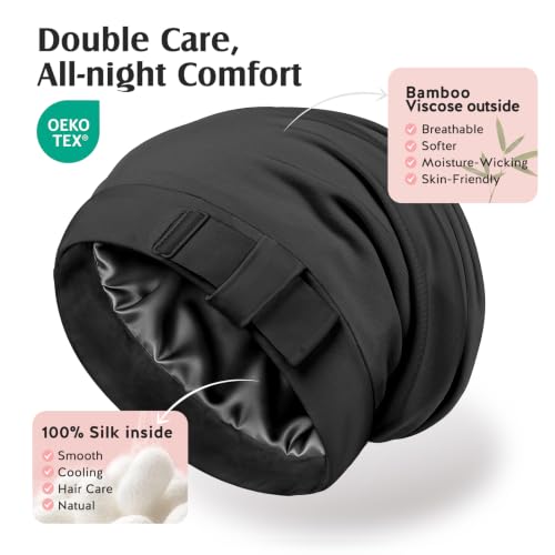 YFONG Mulberry Silk Sleeping Bonnet for Men & Women