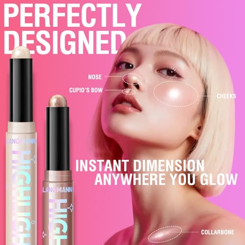 6-Color Highlighter Stick Set - Waterproof Creamy Glow
