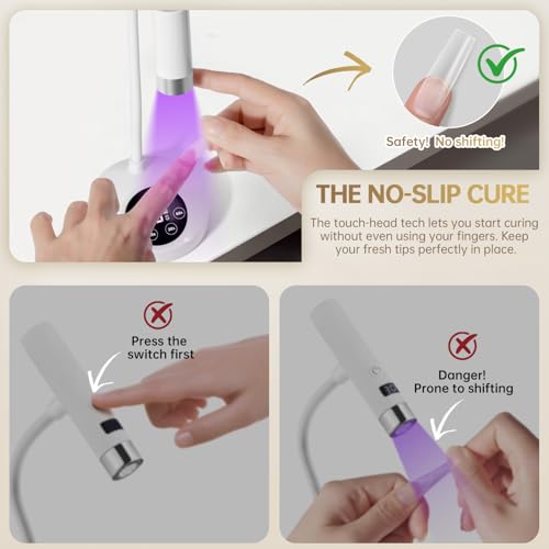 AORAEM UV LED Nail Lamp - Rechargeable Gooseneck Light for Gel Nails