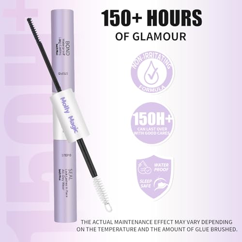 Molly Magic Eyelash Extension Kit D Curl 8-18mm Wispy Natural False Lashes with Waterproof Adhesive & Tools