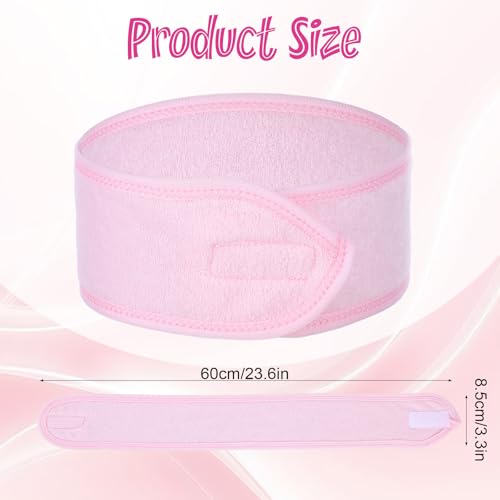 3-Pack Spa Facial Headband - Adjustable Terry Cloth Hair Wrap