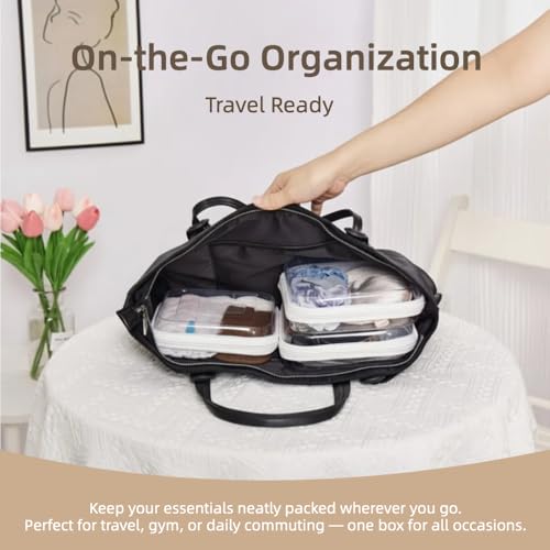 3-Pack Clear Hard Shell Zipper Pouches 7.8×6.3 inch