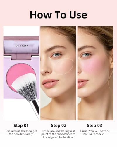 Matte Blush Palette - Light Pink Powder for Cheeks