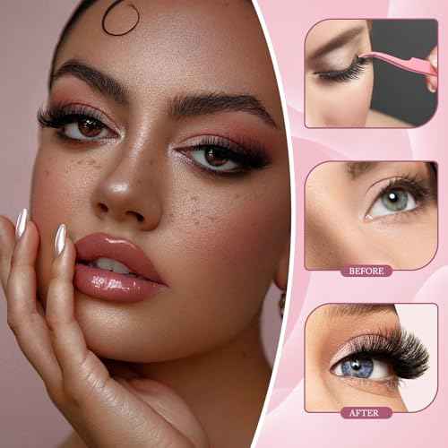 Lashes Clusters Kit Gift Packs 3 Styles 760Pcs with 2X Bond&Seal Volume Soft False Eyelash Extension 80D+100D D Curl Wispy Natural DIY Individual Fake Eyelashes Box for Beginners Bulk Pack
