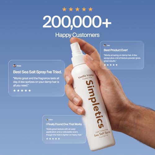 Simpletics Sea Salt Spray & Hair Clay Bundle for Textured Hair, Volume & Matte Finish