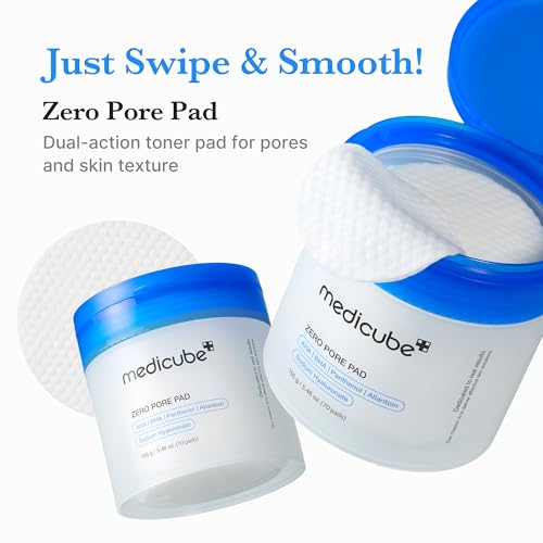 Medicube Zero Pore Pads 2.0 - Exfoliating Toner Pads for Pore & Sebum Care, 70 Count