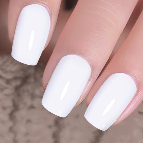 Omainy Gel Nail Polish White,1PCS 15ML White Nail Polsih Soak Off White Gel Polish Nail Art Manicure Salon DIY Nail Uv Lamp Gel Nail Design Decoration at Home 0.5 OZ