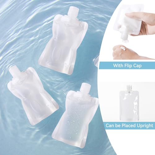 6 Pack 100ml Travel Toiletries Bottles, Clear Refillable Squeeze Pouches