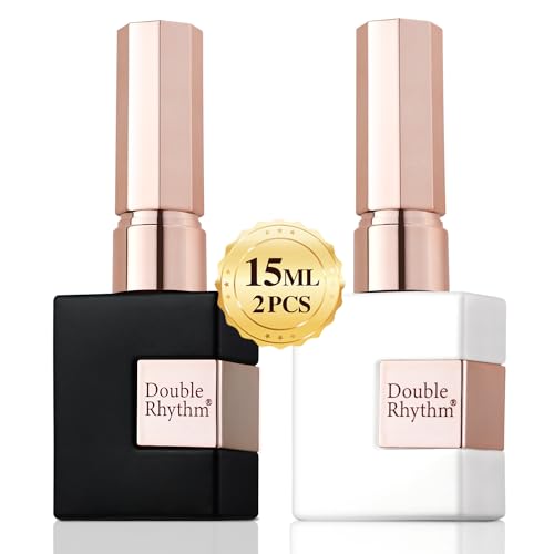 Double Rhythm Black & White UV LED Gel Nail Polish Set - 2 Pcs, 15ml