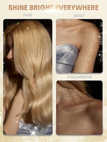 SHEGLAM Hair & Body Glitter Mist Spray - Gold, 0.3 fl oz