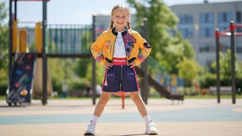Girls Yellow Stage Costume Set for Kids 5-6 Years Halloween Dress Up