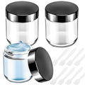 MotBach 4oz Glass Jars with Lids - 3 Pack, 120ml (Black Variation) with Inner Liners & Mini Spatulas