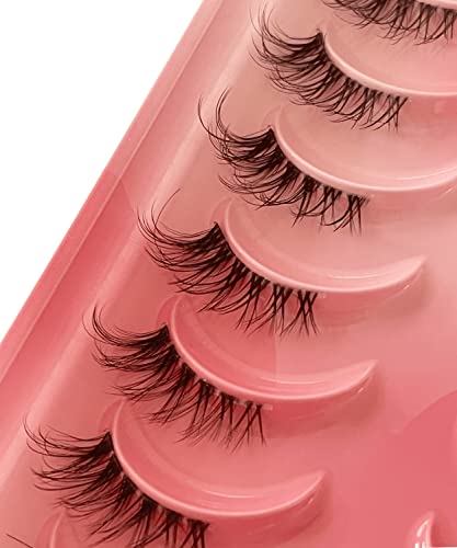 Half Lashes Clear Band D Curl Fluffy Mink 10 Pairs