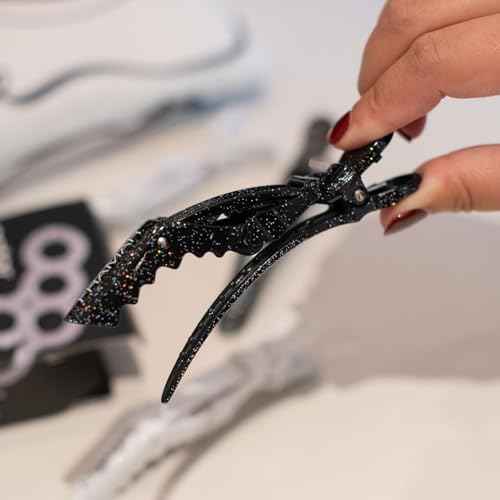 FRAMAR Glitter Hair Clip Set - Alligator Clips For Hair Styling, Hair Styling Clips Sectioning, Glitter Hair Clips For Women Styling, Salon Hair Clips ? Firm Hold Without Slipping ? 4 Pack