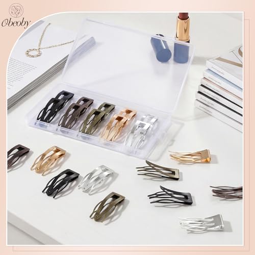 Obeoby 20Pcs Metal Snap Hair Clips for Women & Girls, 5 Matte Colors, Small Barrettes