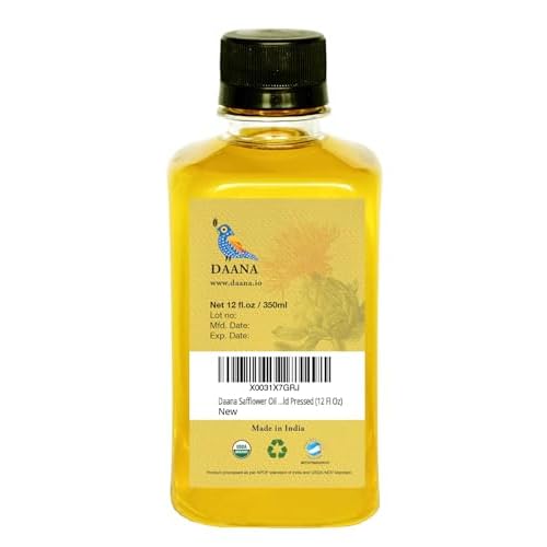 DAANA Safflower Oil for Skin: Certified USDA Organic, Extra Virgin, Cold Pressed (12 Fl Oz)