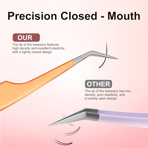 5-Piece Eyelash Extension Tweezers Set for Precision Lash Work