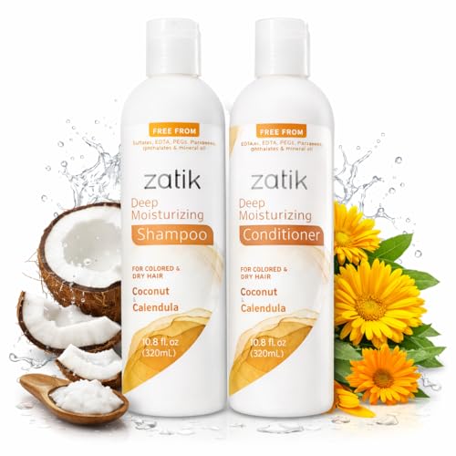 Zatik Naturals Coconut & Calendula Shampoo Conditioner Set