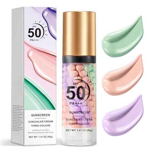 Color Correcting Primer Face Makeup,Face Primer with SPF 50,Oil Control Primer Makeup,Hydrates and Moisturizes,Radiance Skin,Protector Solar Para La Cara Con Color