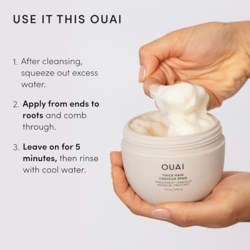 OUAI Thick Hair Mask - Deep Conditioning with Keratin & Oil