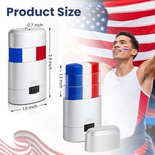 Patriotic Red White and Blue Face Paint Stick - 4th of July Makeup