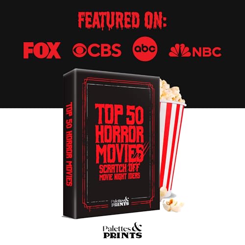 Top 50 Horror Movies Scratch Off Cards - Movie Night Halloween Gift - Palettes and Prints