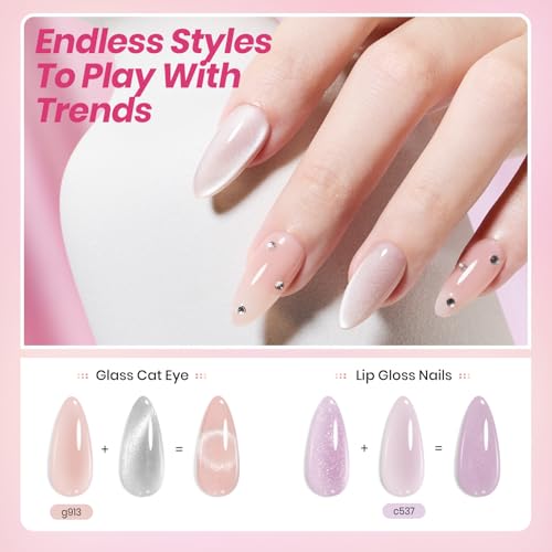 Beetles Soft Tint Nude Gel Nail Polish Set - 20 Colors Jelly Gel Kit, 7.5ml + 2 Top Coats