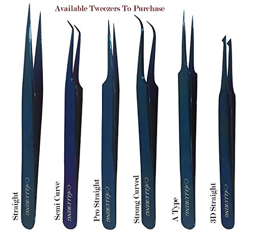 Titanium Blue 3D Straight Eyelash Extension Tweezers