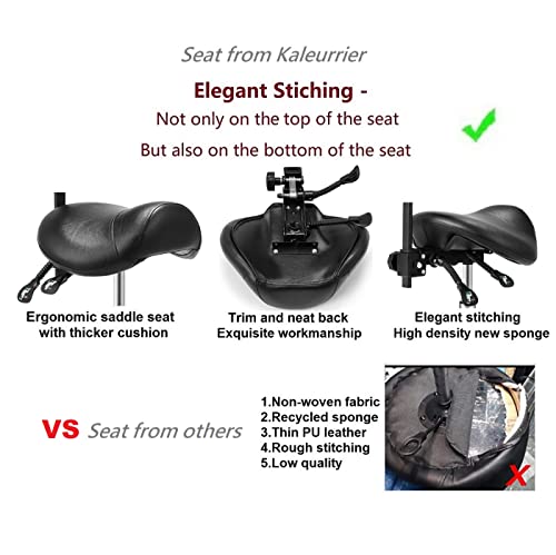 Kaleurrier Saddle Stool with Back Support - Adjustable 22-30"